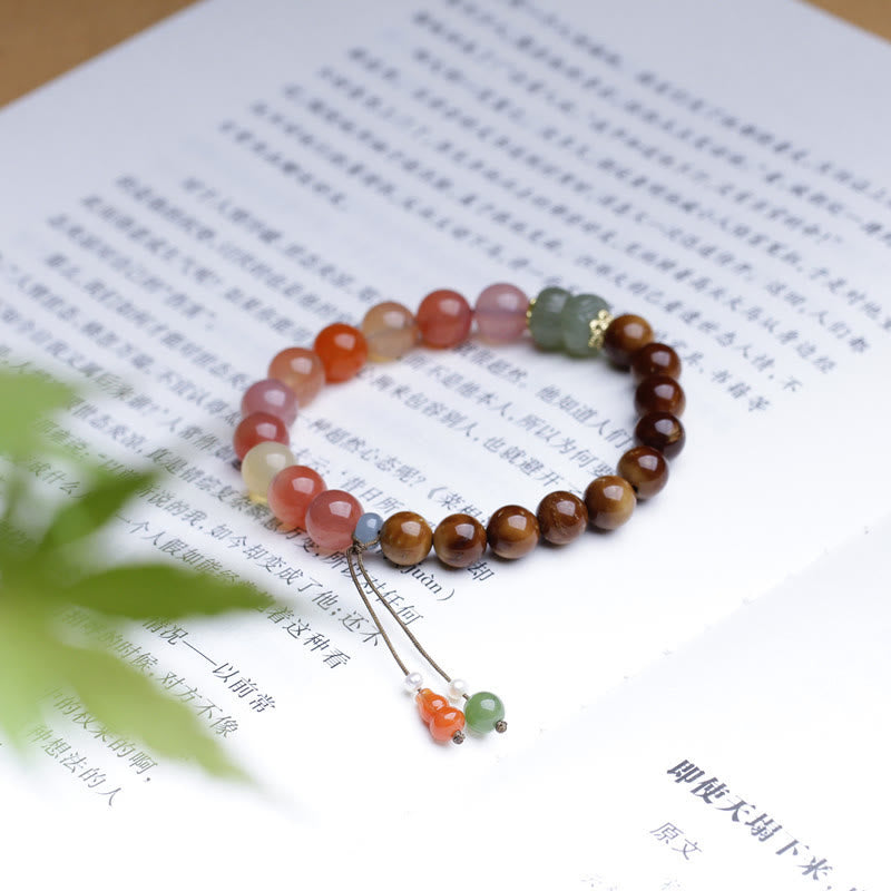 Bransoletka z Buddha Stones Kuka Seed Yanyuan Agat Hetian Jade Wealth Protection