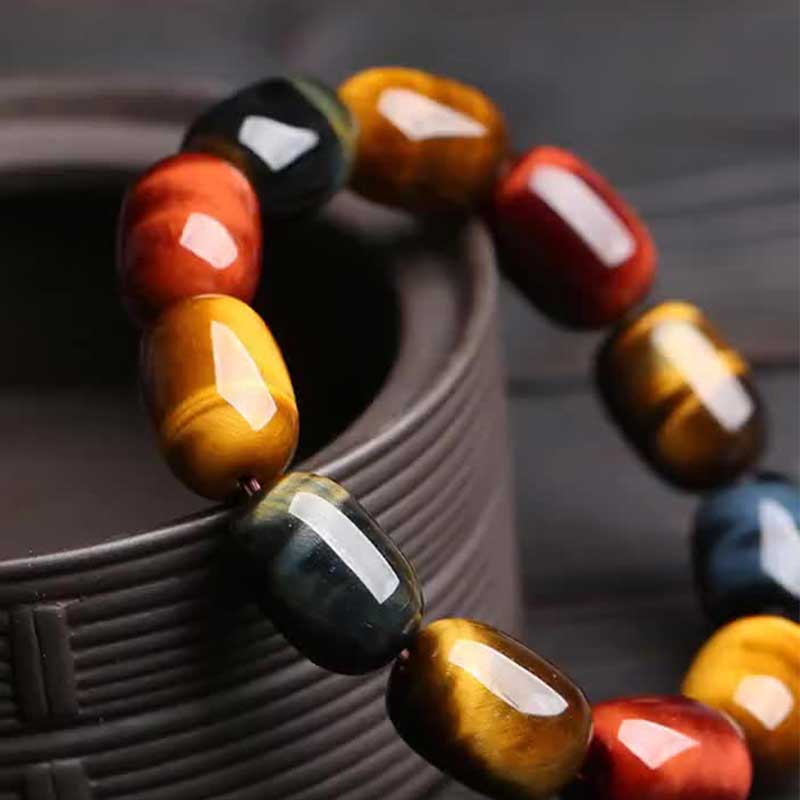 Bransoletka ochronna z Buddha Stones Natural Tiger Eye Healing Protection - image 6