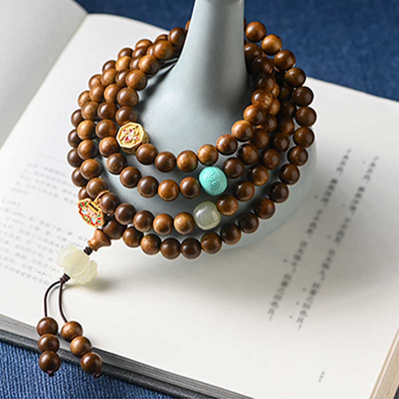 Bransoletka ochronna z palisandru tybetańskiego z Buddha Stones Mala