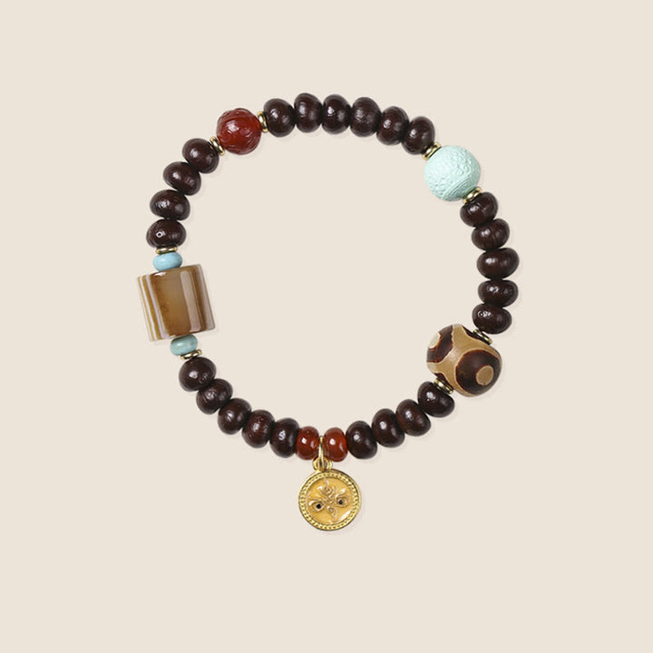 Buddha Stones Naturalne Tybetańskie Fioletowe Nasiona Bodhi Dzi Koraliki Bóg Bogactwa Mądrość Bransoletka