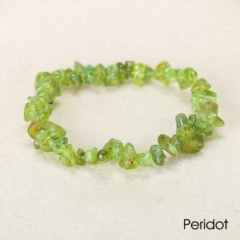 Naturalna nieregularna bransoletka z kryształków o ciepłym i kojącym kształcie - Peridot (obwód nadgarstka: 15-18 cm) - image 50