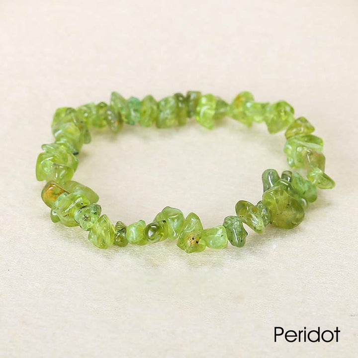 Naturalna nieregularna bransoletka z kryształków o ciepłym i kojącym kształcie - Peridot (obwód nadgarstka: 15-18 cm) - image 50