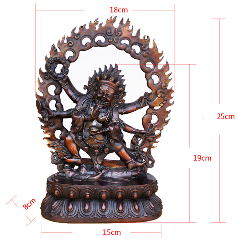 Tybetańska figurka Mahakali Bodhisattwy Współczucie Miedziana statua Dekoracja