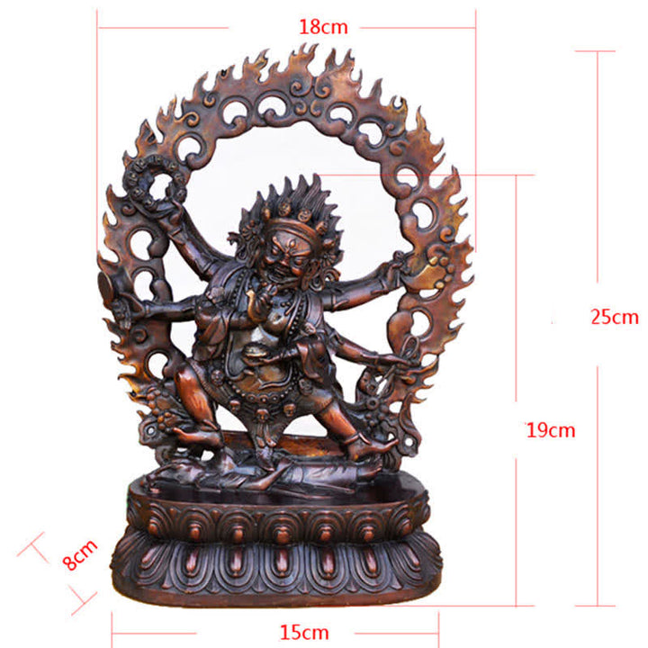 Tybetańska figurka Mahakali Bodhisattwy Współczucie Miedziana statua Dekoracja