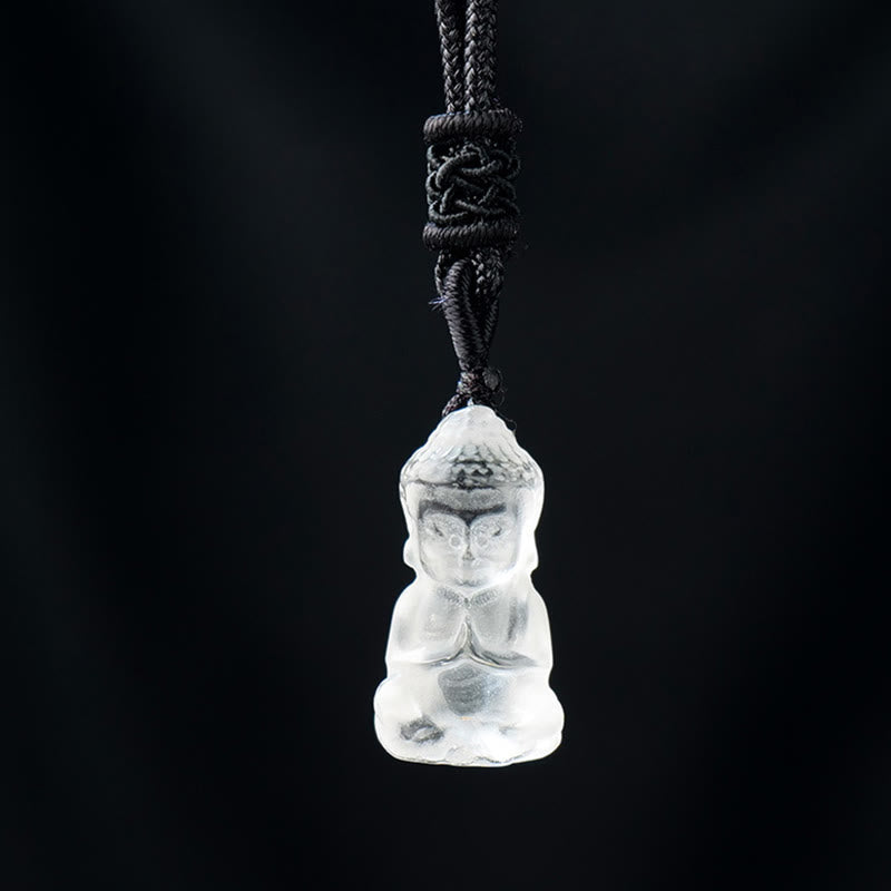 Buddha Stones Różne Kryształy Ametyst Różowy Kryształ Biały Kryształ Cytryn Budda Rzeźbiony Duchowy Naszyjnik Uzdrawiający Wisiorek Dekoracja - Biały kryształ - Naszyjnik i wisiorek - image 10
