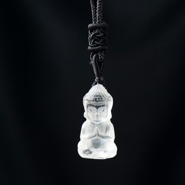 Buddha Stones Różne Kryształy Ametyst Różowy Kryształ Biały Kryształ Cytryn Budda Rzeźbiony Duchowy Naszyjnik Uzdrawiający Wisiorek Dekoracja - Biały kryształ - Naszyjnik i wisiorek - image 10