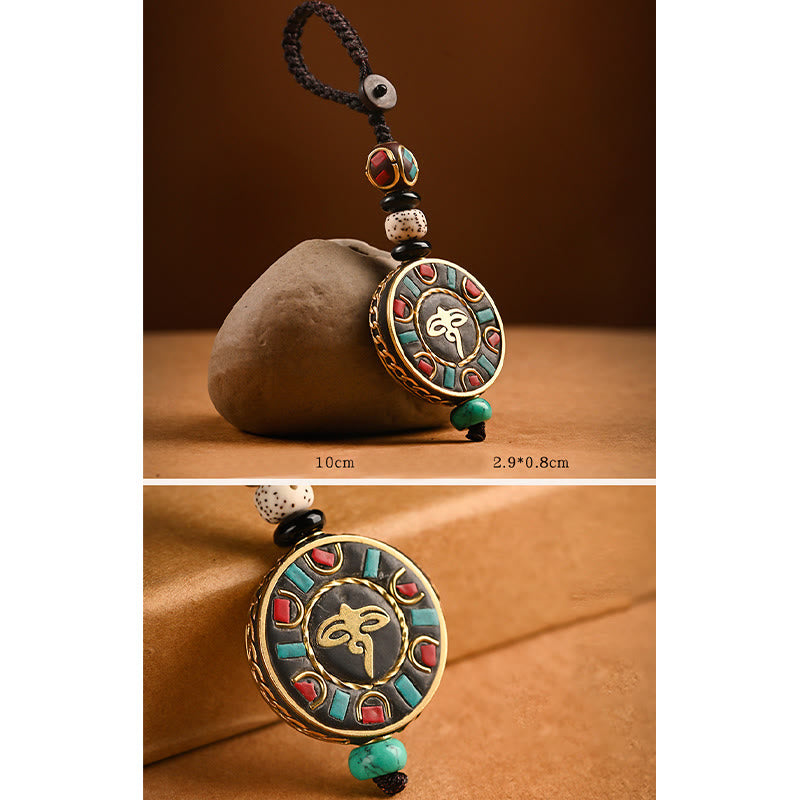 Buddha Stones Tybetański Om Mani Padme Hum Bodhi Seed Breloczek Pokoju