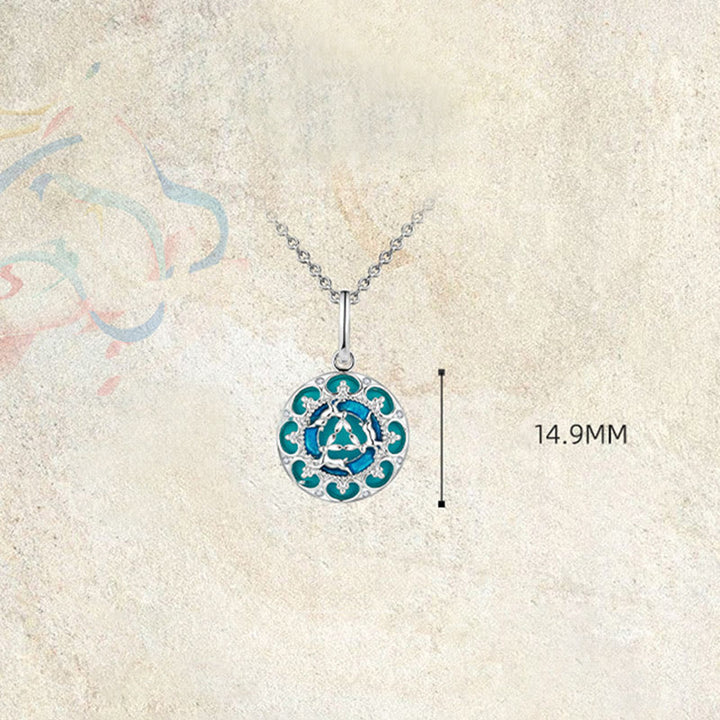 Buddha Stones 925 Srebro Sterling Okrągły Turkus Trzy Króliki Naszyjnik Wisiorek Równowaga