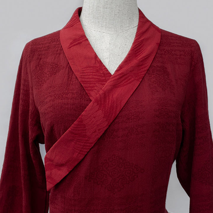 Buddha Stones Tybetańska Sukienka Odzież Lhasa Długa Sukienka Kopertowa Maxi Sukienka Damska Odzież - image 8