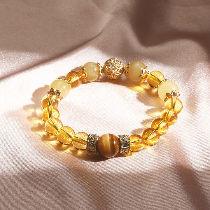 Bransoletka z koralików Buddha Stones Citrine Generosity Prosperity