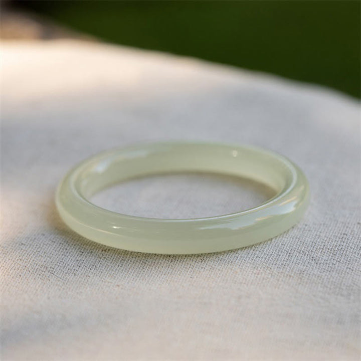Buddha Stones Naturalne Afganistan Jade Obfitość Bransoletka Mankiet Bangle