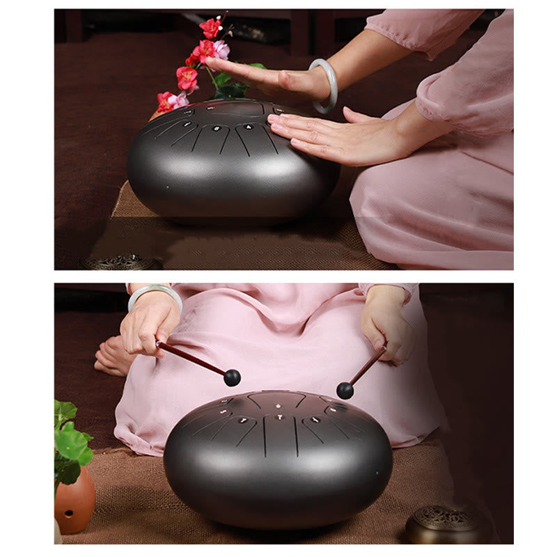 Buddha Stones stalowy językowy Dźwięk uzdrawiający uważność medytacja joga zestaw perkusyjny 11 nut 8 cali - image 3