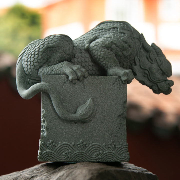 Buddha Stones Feng Shui Stojący Siedzący Smok Sukces Szczęście Dekoracja Domu - image 17