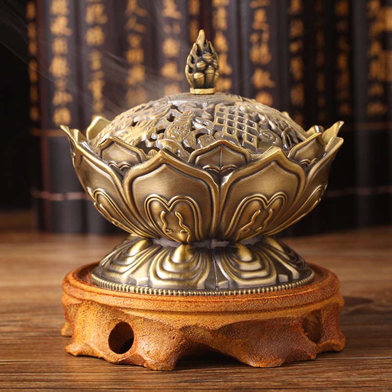 Buddha Stones Tybetański Lotos w Kształcie Oczyszczającego Kadzielnika
