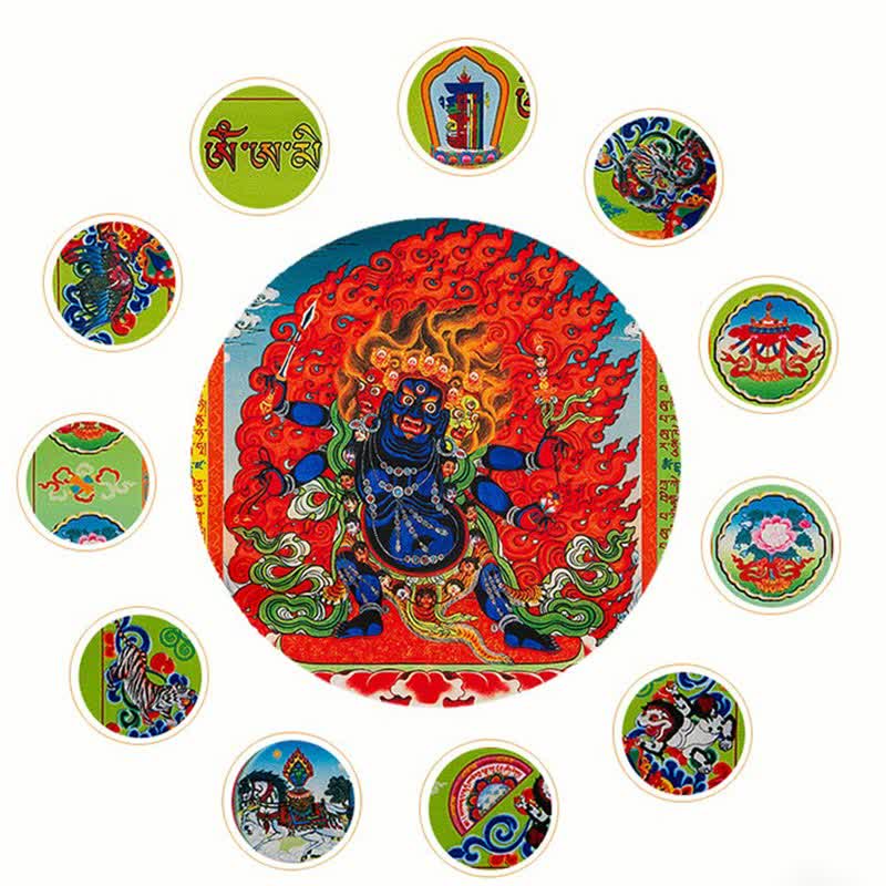 Buddha Stones Tybetańska flaga modlitewna Windhorse Budda w 10 kolorach, uzdrawiająca i pomyślna - image 19