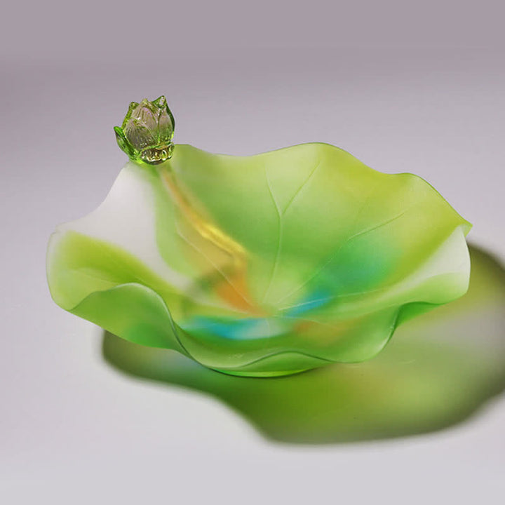 Feng Shui Lotus Ręcznie robiony kryształ Liuli Dzieło sztuki Domowe Biuro Oferta Dekoracja - image 6