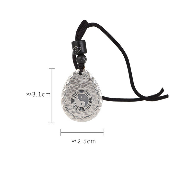 Buddha Stones Vintage 999 Srebro Sterlingowe Yin Yang Bagua Woda Kropla Projekt Równowaga Harmonia Naszyjnik Wisiorek - image 15