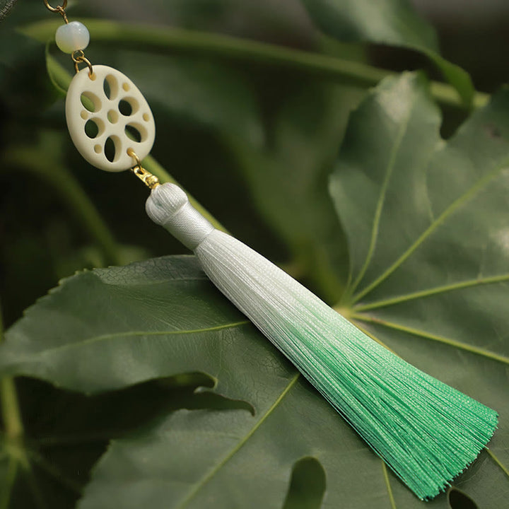 Buddha Stones Szczęście Haft Lotos Koi Ryba Królik Kwiat Hanfu Torba Crossbody Torba na Ramię