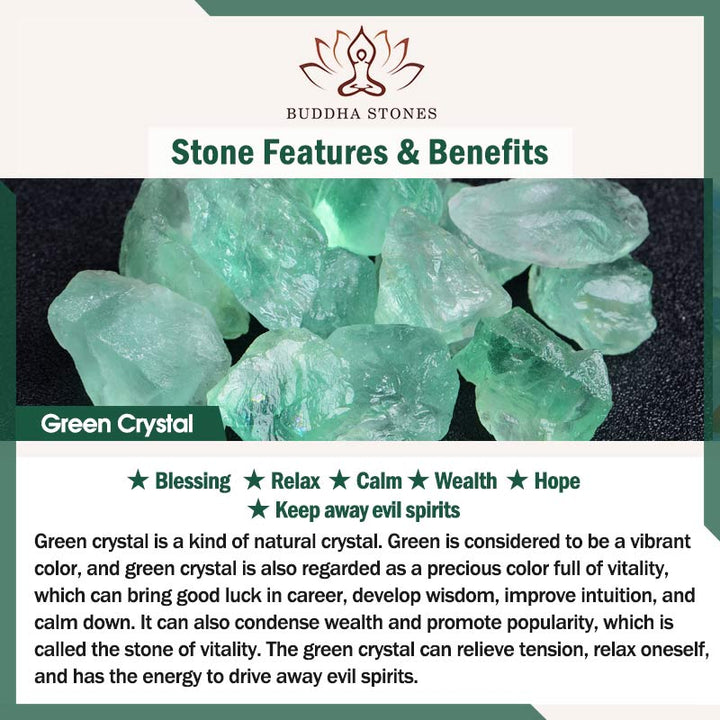 Bransoletka z naturalnego zielonego kryształu Buddha Stones Blessing Wealth - image 16