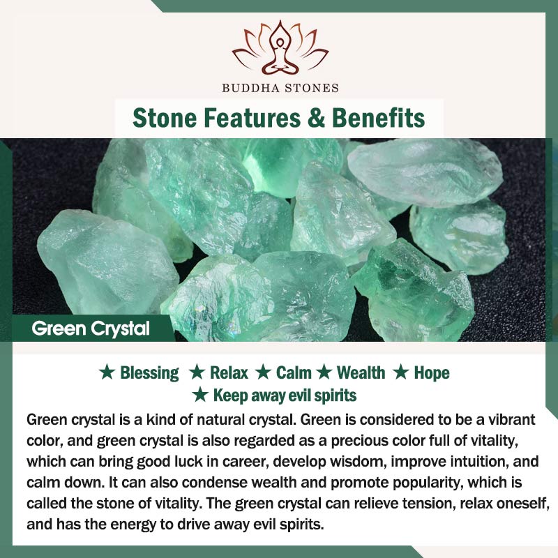 Bransoletka z naturalnego zielonego kryształu Buddha Stones Blessing Wealth