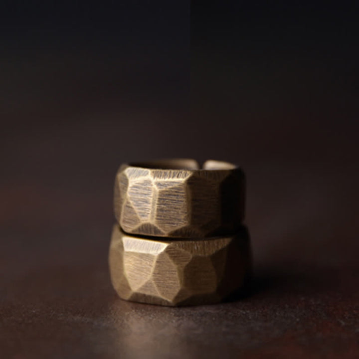 Pierścionek z Buddha Stones w stylu tybetańskim, prosty wzór, miedź, bogactwo