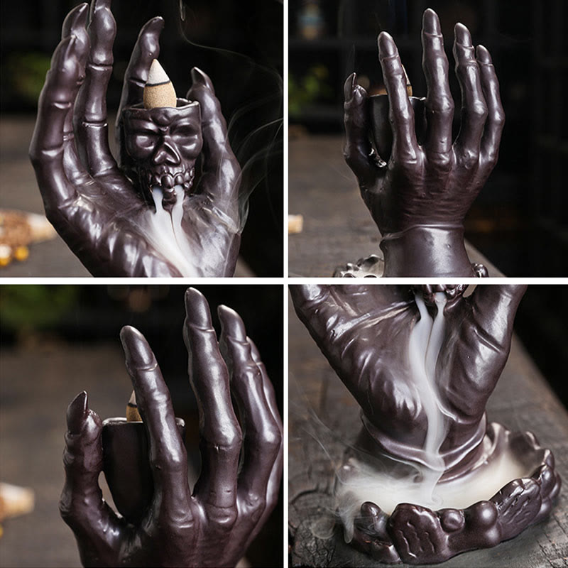 Buddha Stones Halloween Duch Ręka Czaszka Głowa Ceramiczny Pokój Uzdrawiający Kadzidło Palnik Dekoracja