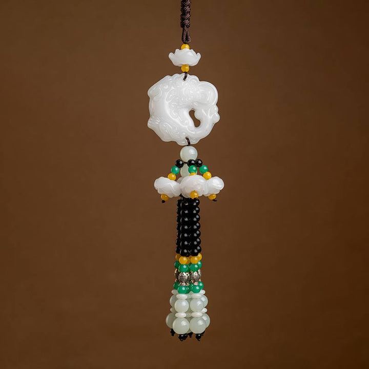 Buddha Stones FengShui Jade PiXiu Błogosławieństwo Samochód Wisiorek Dekoracja