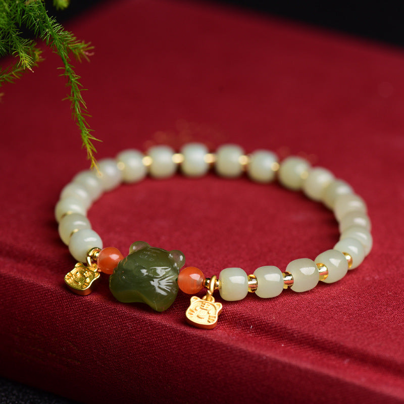 Bransoletka z chińskiego zodiaku Lucky Tiger Jade Abundance