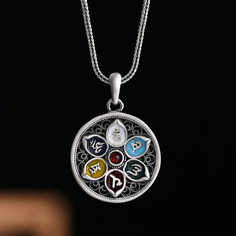 Buddha Stones Tybetański Om Mani Padme Hum Naszyjnik Czystości Wisiorek - Om Mani Padme Hum(Miłość♥Skupienie) - image 1