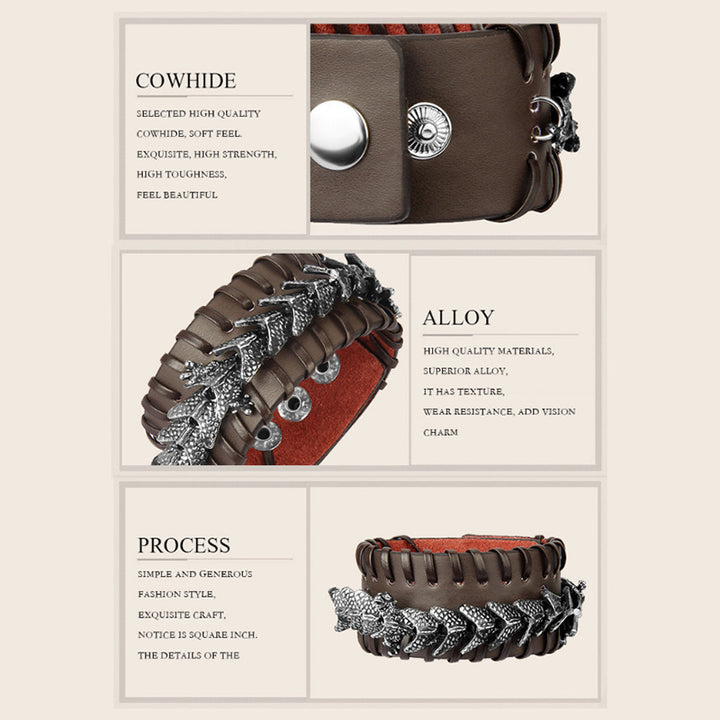 Bransoletka ochronna Dragon Leather Weave