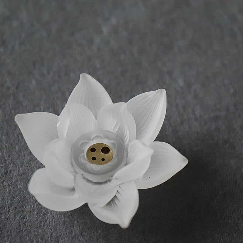 Buddha Stones Mini Lotus Liuli Kryształ Uzdrawiająca Medytacja Kadzidełko Palnik