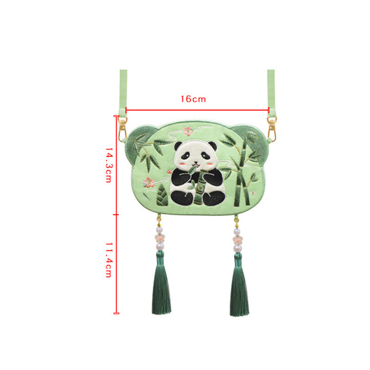 Haft Buddha Stones Szczęśliwa Panda Kot Shiba Inu Jeleń Królik Lis Kwiat Urocze Zwierzę Hanfu Torba Torebka Crossbody Torba Na Ramię