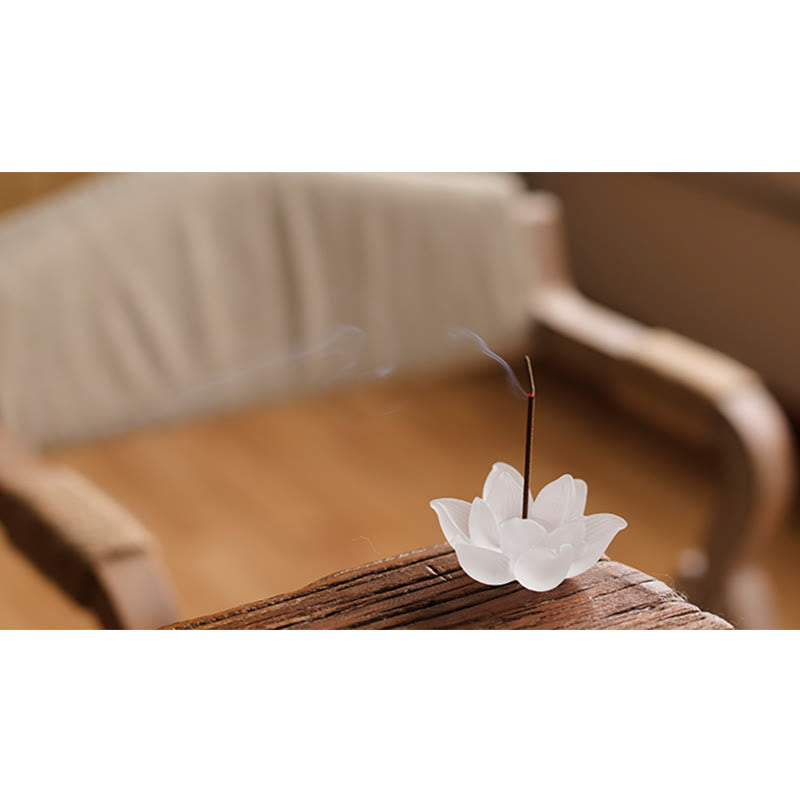 Buddha Stones Mini Lotus Liuli Kryształ Uzdrawiająca Medytacja Kadzidełko Palnik