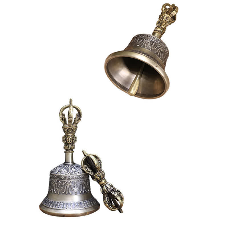 Buddha Stones Tybetański Dzwon Medytacyjny i Wadżra Dorje Miedziany Zestaw Dekoracji Oświecenia - image 12