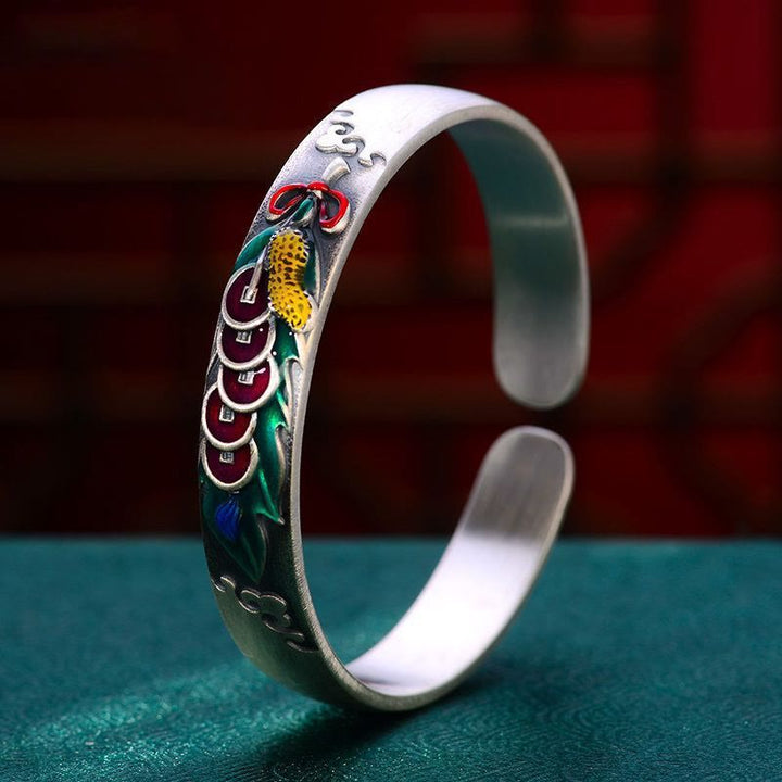 Buddha Stones Feng Shui Pięć Monet Cesarskich Bransoletka Peanut Wealth Bangle