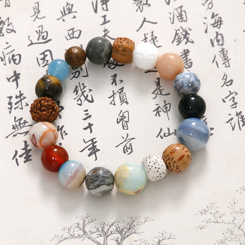 Buddha Stones Naturalne Nasiona Bodhi Kryształ Kamień Agat Trzyma Z Daleka Bransoletka Od Złych Duchów