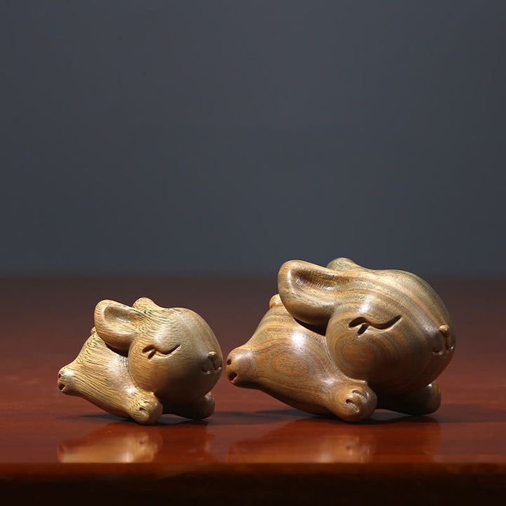 Buddha Stones Zielone Drzewo Sandałowe Małe Mini Słodkie Króliczki Króliczki Dekoracje Pokoju