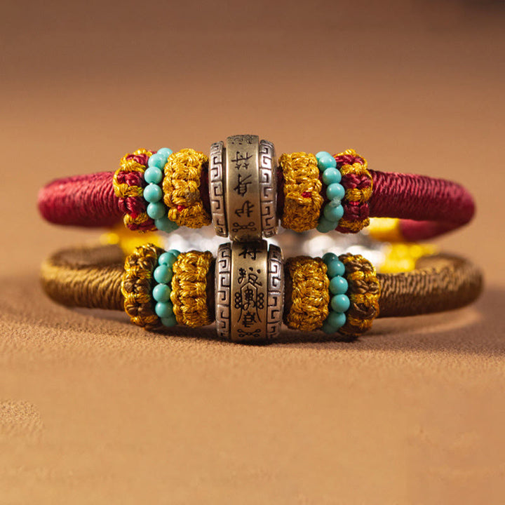 Buddha Stones Ręcznie Robione Tybetańskie Amulet King Kong Knot Ochrona Szczęścia Bransoletka Pleciona
