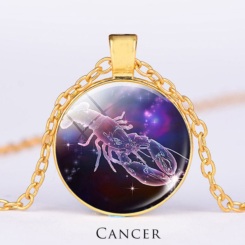 12 konstelacji zodiaku Księżyc Gwiaździste niebo Ochrona Błogosławieństwo Naszyjnik Wisiorek