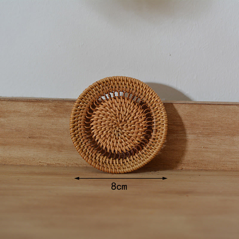 Ceramiczny Kwiatowy Wzór Rattanowy Podkładka Pod Kubek Pod Filiżankę - Podkładka spiralna 8 cm - image 10
