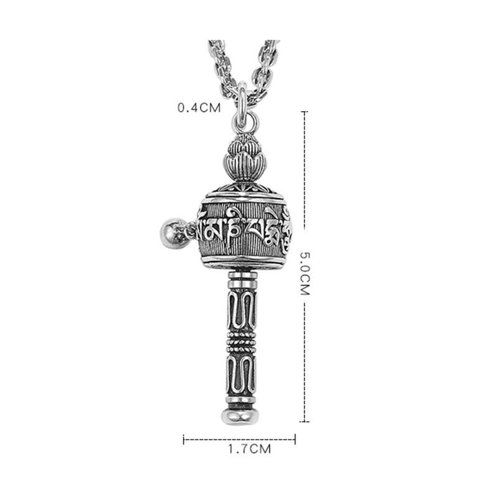 Buddha Stones Tybetańskie Om Mani Padme Hum Koło Modlitewne Lotos Mądrość Obrotowy Naszyjnik Wisiorek - image 14