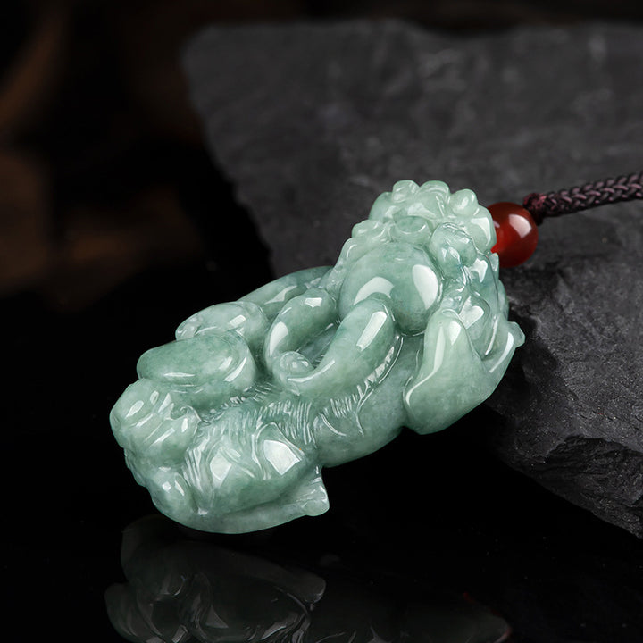 Buddha Stones Jade PiXiu Bogactwo Szczęście Naszyjnik Wisiorek - image 8