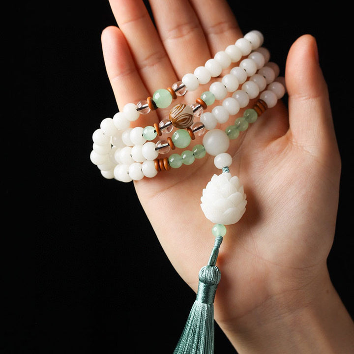 Buddha Stones Nasiona Bodhi Mala 108 Koralików Bransoletka Ochronna