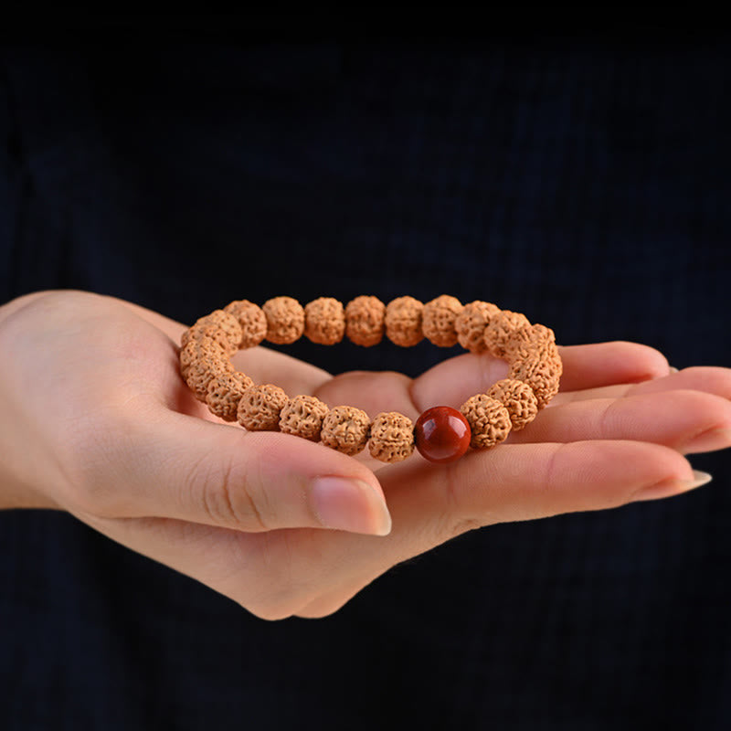 Buddha Stones Tybet Rudraksha Bodhi Seed Bransoletka Bogactwa Pomyślności