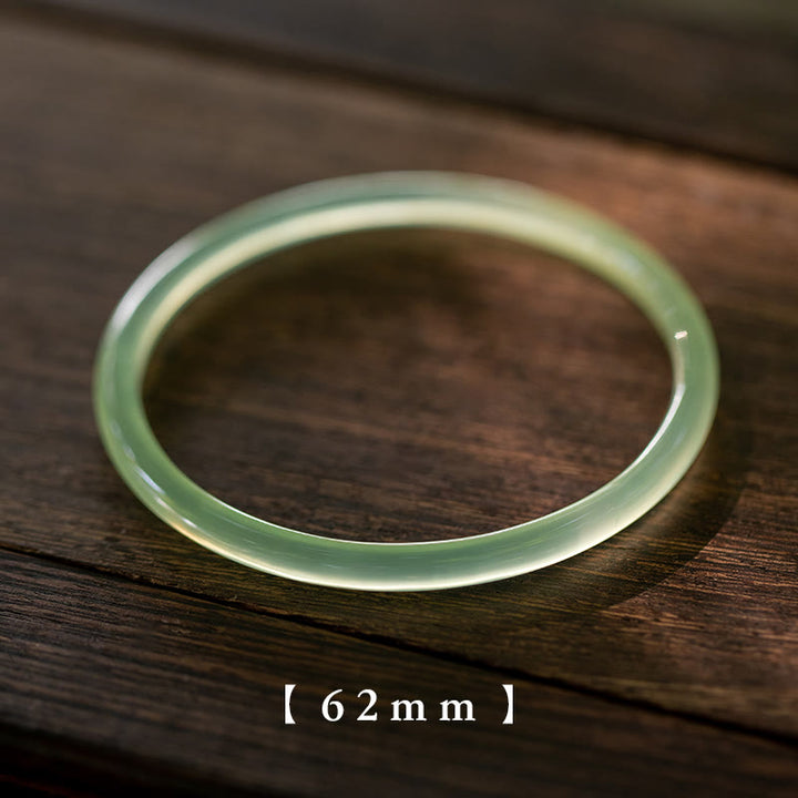 Buddha Stones Naturalny Zielony Chalcedon Siła Odwaga Bransoletka Mankiet Bangle