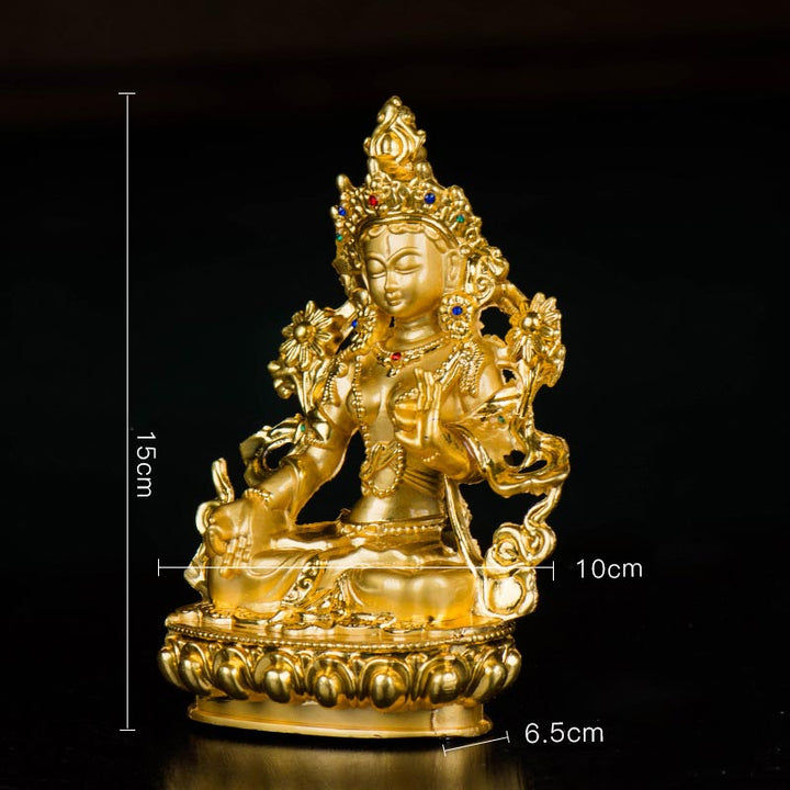 Buddha Stones Bodhisattwa Biała Tara Nadzieja Ochrona Pozłacana Statua Dekoracja