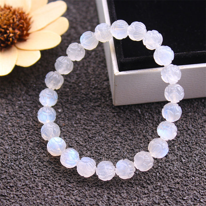 Bransoletka Buddha Stones Natural Moonstone Lotus Love