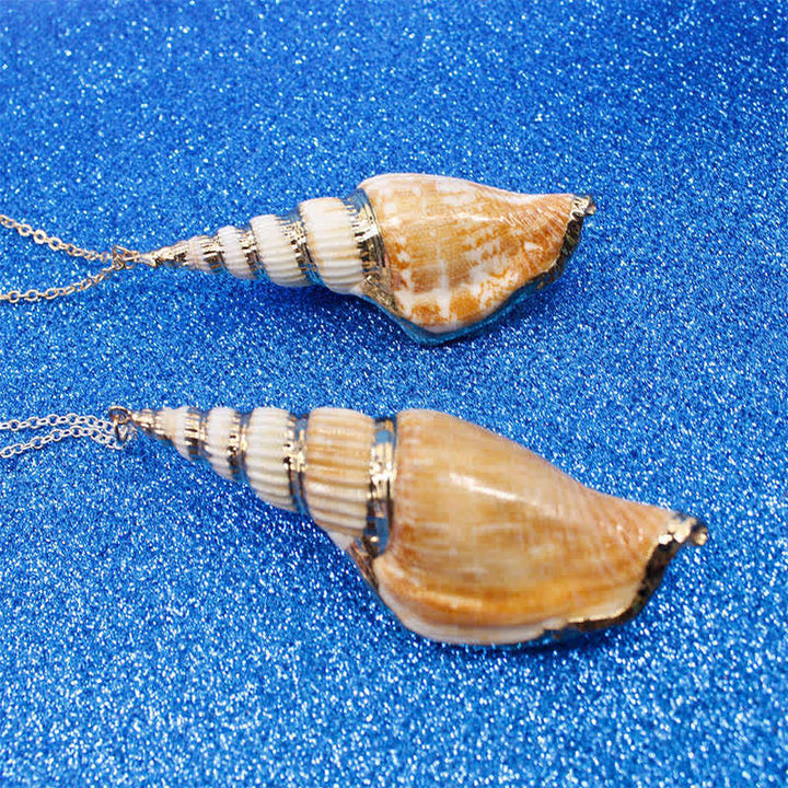 Naturalny naszyjnik z muszli Shankha Conch Shell z muszli morskiej
