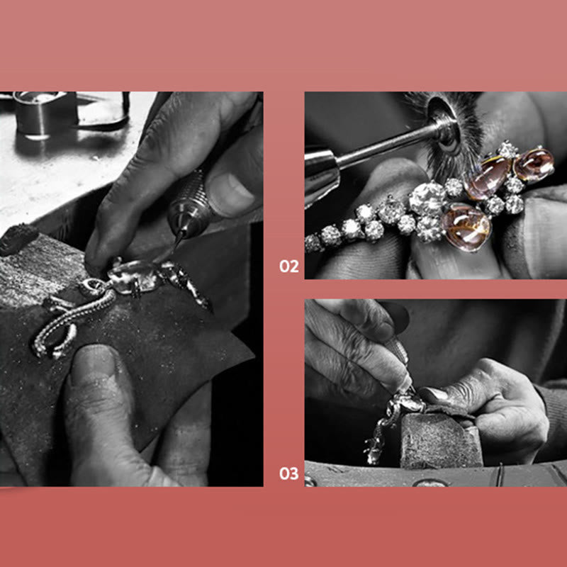 Buddha Stones 925 Srebro Sterling Rok Smoka Pomyślny Złoty Smok Szczęście Czerwona Bransoletka Łańcuchowa - image 17