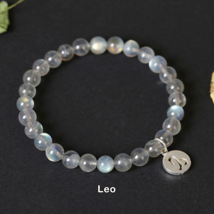 12 konstelacji zodiaku, bransoletka z kamienia księżycowego